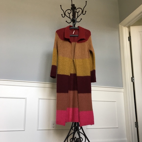 Free People Sweaters - Free People “Over the Rainbow” Color Block Duster